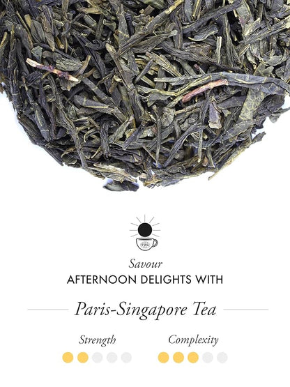 TWG Tea | Paris-Singapore Tea | Green Tea | Cherry Blossoms & Red Fruits | 15 Hand Sewn Cotton Teabags | Gift Set