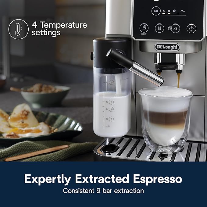 De'Longhi Magnifica Start Automatic Espresso Machine with Auto Milk Frother & Built in Grinder - 5 One-Touch Recipes, Easy-to-Clean, Home Barista Coffee Maker for Lattes, Cappuccino, Iced Coffee