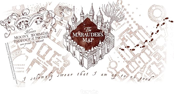 Tervis Harry Potter The Marauder's Map Made in USA Double Walled Insulated Tumbler Travel Cup Keeps Drinks Cold & Hot, 16oz, Classic
