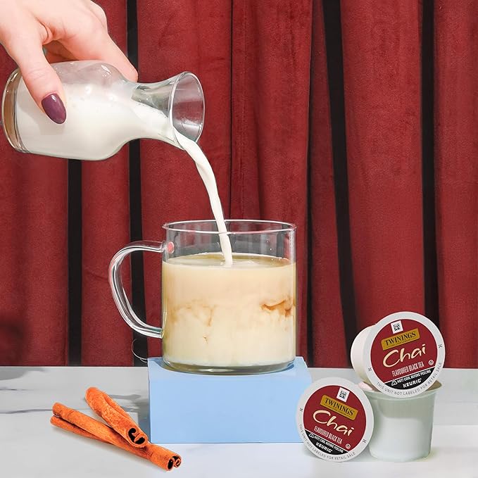 Twinings Chai Black Tea K-Cup Pods for Keurig, 24 Count (Pack of 1), Naturally Sweet and Savoury Spice Flavours, Caffeinated, Enjoy Hot or Iced