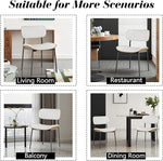 Load image into Gallery viewer, Modern PU Leather Dining Room Chairs Set of 6, Upholstered Kitchen Chairs with Curved Wood Backrest and Metal Legs Adjustable Feet for Kitchen Dining Room(White)