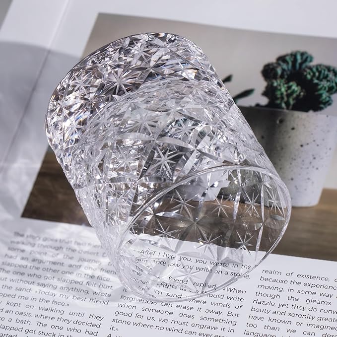 KAMMAK Classic Whiskey Glasses Set of 2, 7.78 oz (230 ml) Old Fashioned Tumbler, Thick Base Glass with Delicate Rim for Scotch, Bourbon, Cocktails, Durable Barware