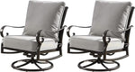 Load image into Gallery viewer, Oakland Living Aluminum Outdoor Swivel Club Finish with Thick Grey Polyester Cushions (Set of 2) Deep Seating Rocking Chairs, Antique Copper (AZRICA-2CHAIR-AC)