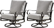 Oakland Living Aluminum Outdoor Swivel Club Finish with Thick Grey Polyester Cushions (Set of 2) Deep Seating Rocking Chairs, Antique Copper (AZRICA-2CHAIR-AC)