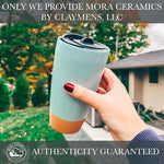 Load image into Gallery viewer, Mora Double Wall Ceramic Coffee Travel Mug with Lid, 14 oz, Portable, Microwave, Dishwasher Safe, Insulated Reusable Tall Cup, Splash Resistant Lid - To Go Tumbler for Car Cup Holder, Seafoam