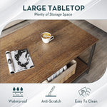 Load image into Gallery viewer, SAYGOER Coffee Table with Storage 2-Tier Industrial Center Table for Living Room, Rectangle Wood Table for Small Spaces Apartment Home Office, Walnut