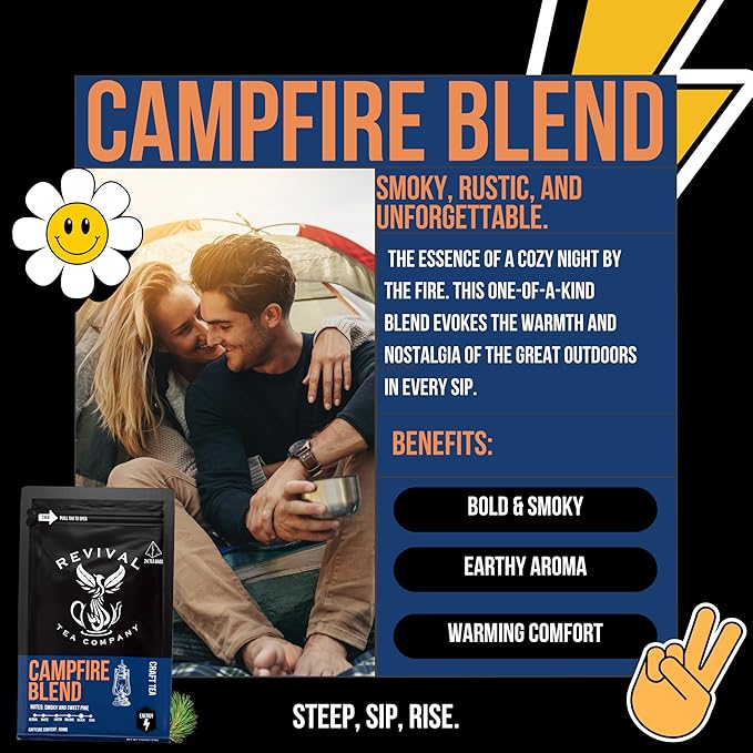 Revival Tea Company Campfire Blend - Lapsang Souchong Black Tea Blend - 24 Tea Bags