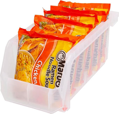 Plastic Containers for Organizing and Storage Bins for Closet, Kitchen, Office, Garage or Pantry Organization, Stackable Bins, Medium (11" x 5" x 5.5"), 8-Pack, Clear