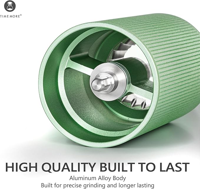 TIMEMORE Manual Coffee Grinder Chestnut C3 ESP Pro, Hand Coffee Grinder, Stainless Steel S2C Conical Burr Coffee Grinder with Foldable Handle, Adjustable Grind Setting for Espresso - Green