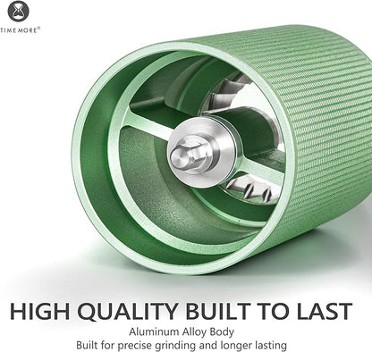 TIMEMORE Manual Coffee Grinder Chestnut C3 ESP Pro, Hand Coffee Grinder, Stainless Steel S2C Conical Burr Coffee Grinder with Foldable Handle, Adjustable Grind Setting for Espresso - Green