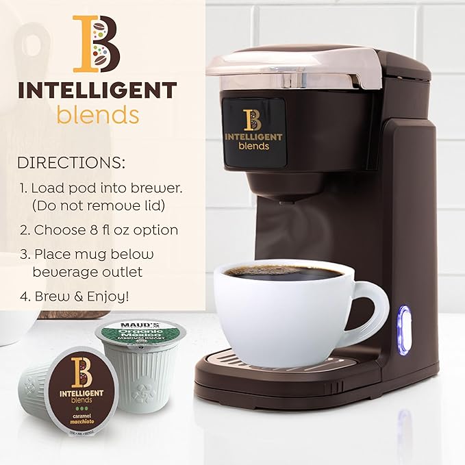 Intelligent Blends Dark Roast Coffee Pods Variety Pack, 50 ct, Recyclable Single Serve Pods – 100% Arabica Coffee, Compatible with Keurig K Cups Maker