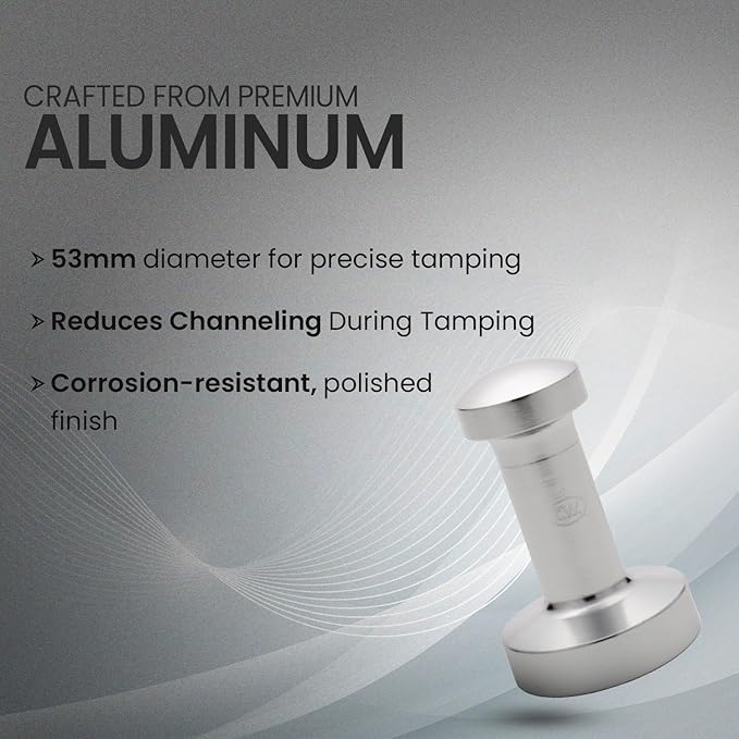 Rattleware Premium Aluminum Espresso Tamper (53 mm) - Ideal for Baristas & Coffee Lovers - Sleek Material & Design - Ultimate Tamping Precision & Consistency
