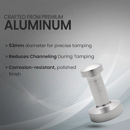 Rattleware Premium Aluminum Espresso Tamper (53 mm) - Ideal for Baristas & Coffee Lovers - Sleek Material & Design - Ultimate Tamping Precision & Consistency