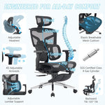 Load image into Gallery viewer, High-Back Ergonomic Mesh Office Chair, Modern Executive Desk Chair with 4D Armrests Computer Task Chair (Black Mesh Dual Lumbar Support)