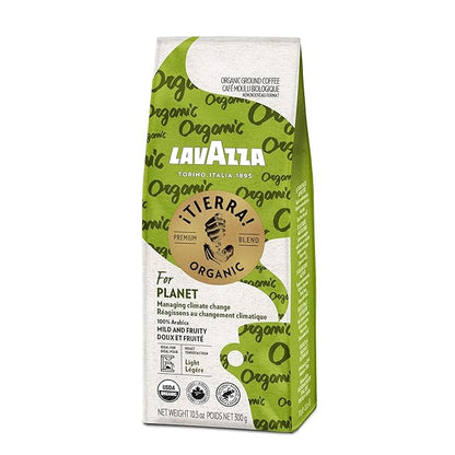 Lavazza ¡Tierra! Organic Planet Ground Coffee Light Roast, 10.5 Oz Authentic Italian, Value Pack, Blended And Roated in Italy, 100% USDA Organic Arabica coffees (Pack of 6)
