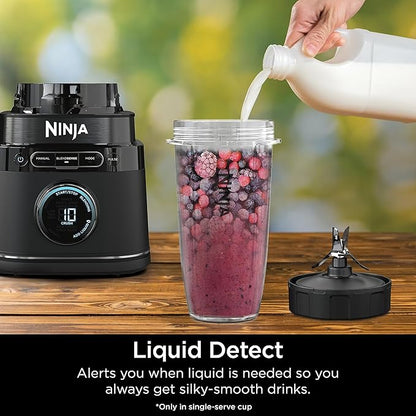 Ninja Detect Power Blender Pro + Personal Single-Serve, BlendSense Technology, For-Smoothies, Food and More, Compact Kitchen Countertop, 1800 P-Watts, 72 oz. Pitcher, (2) 24 oz. Cups, Black, TB301