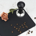 Load image into Gallery viewer, 53mm Black Coffee Tamper Espresso Press with Small Mat 304 Stainless Steel Base Aluminum Handle Barista Tool