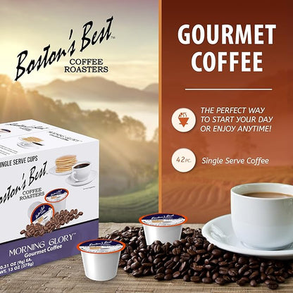 Boston’s Best – Morning Glory Blend – Medium Dark Roast – Single Serve Coffee Pods, Compatible with Keurig Brewers – 42 Pods