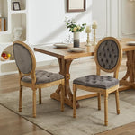 Load image into Gallery viewer, Vintage French Country Dining Chairs Set of 2, Velvet Dining Chair with Solid Wood Legs, Grey Upholstered Dining Chairs, Sillas para Comedor, Kitchen &amp; Dining Room Chair (Gray, Velvet, 2Pcs)