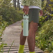 Hydro Flask Water Bottle - Insulated Stainless Steel - Wide Mouth Flex Straw Lid, Non Spill, Leakproof and Refillable in 24 Oz Reef Pink