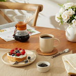 Load image into Gallery viewer, Sweese Stackable Coffee Mugs - 10 Oz Porcelain Cups for Specialty Coffee Drinks, Cappuccino, Cafe Mocha, Latte and tea, Set of 4, Beige