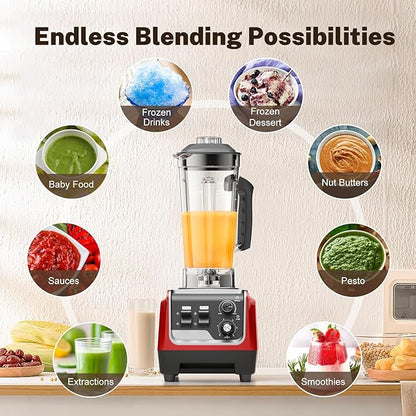 Smoothie Blender, Powerful Blenders for Kitchen with 1800-Watt Motor, 70 Oz Large Capacity and BPA-Free Containers, Countertop Blender for Smoothies, Ice Crushing & Frozen Drinks, Red