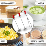 Load image into Gallery viewer, Zulay Froth N Go Milk Frother Rechargeable - 3-in-1 Frother Wand With Case &amp; USB-C Charger - Comes With 3 Whisk Attachments for Latte, Cappuccino, Matcha, Protein Shakes - Red
