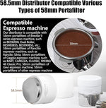 Load image into Gallery viewer, IKAPE 58MM Coffee Distributor, Gravity Adaptive Espresso Distributor Fits All Over 58MM Espresso Portafilter, Compatible with 58.35MM Rancilio Bottomless Portafilter (White)