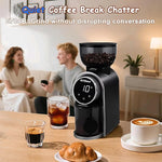Load image into Gallery viewer, Electric Conical Burr Coffee Bean Grinder with 25 Precise Settings, Touchscreen Adjustable Electric Burr Mill with LED Screen &amp; Anti-static Device, Organ-Style Powder Blower