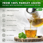 Load image into Gallery viewer, FreshDrinkUS, Premium 135 Parsley Leaf Tea Bags, 100% Natural &amp; Pure from Parsley Leaves. Loose Leaf Parsley Herbal Tea. Made with Natural Material Tea Bags. No Sugar, No Caffeine, No Gluten, Vegan.