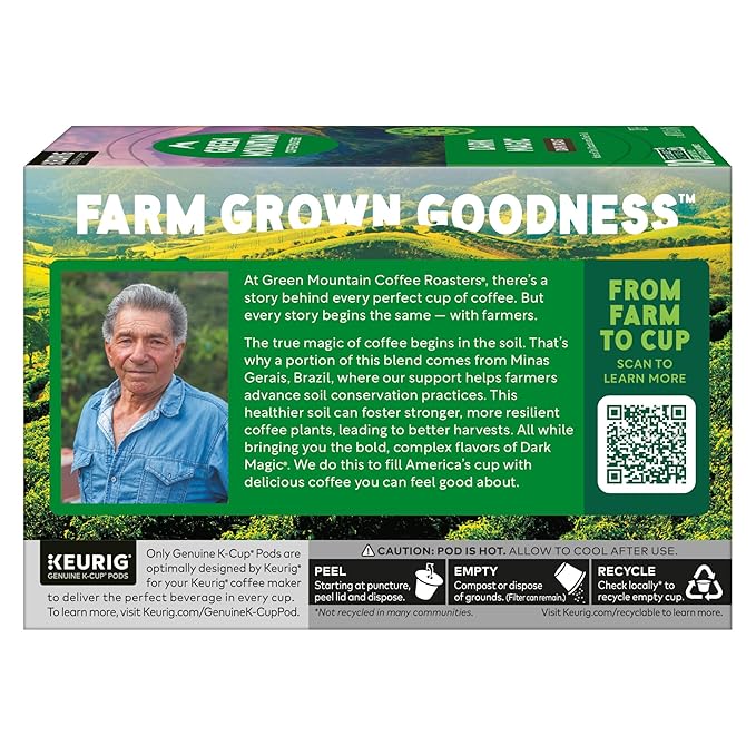 Green Mountain Coffee Roasters Dark Magic, Keurig Single Serve K-Cup Pods, Dark Roast Coffee, 60 Count, (6 Packs of 10)