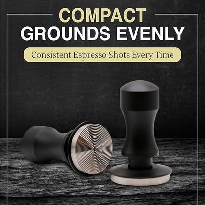 58.5mm Calibrated Espresso Tamper - Stainless Steel Coffee Tamper Set with Mat - Double Spring Loaded Tamper Tool - Tamper for Espresso Machine-Espresso Tamper For Barista Home/Professional