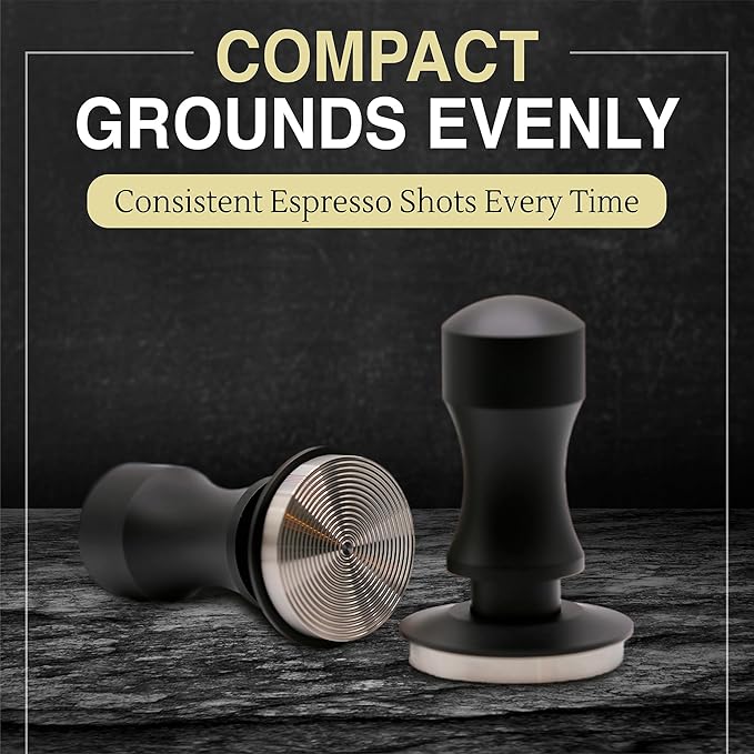 58.5mm Calibrated Espresso Tamper - Stainless Steel Coffee Tamper Set with Mat - Double Spring Loaded Tamper Tool - Tamper for Espresso Machine-Espresso Tamper For Barista Home/Professional