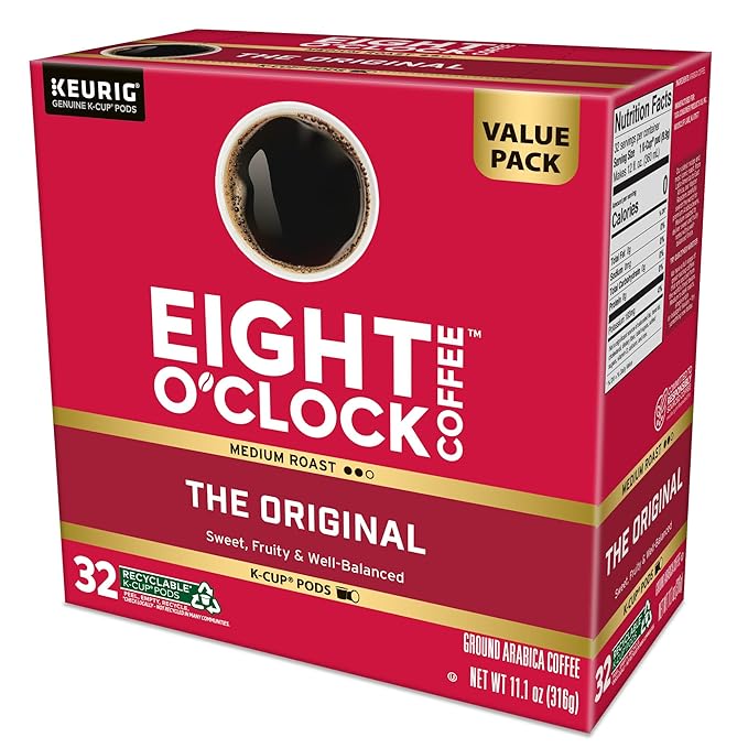 Eight O'Clock Coffee The Original, Keurig Single Serve K-Cup Pods, Medium Roast, 32 Count