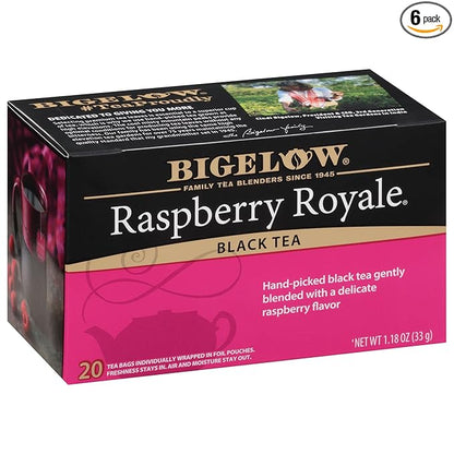 Bigelow Tea Raspberry Royale Black Tea Bags, Caffeinated, 20 Count, Pack of 6