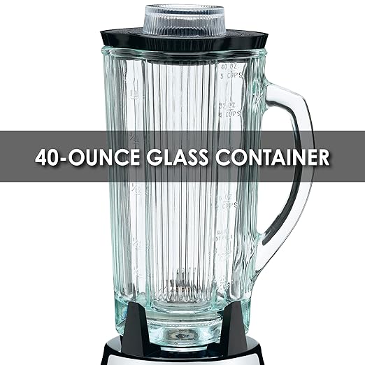 Waring Commercial BB900G 1/2 HP Chrome Bar Blender with 40-Ounce Glass Container Silver