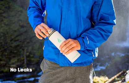 HYDRO CELL Stainless Steel Insulated Water Bottle with Straw - For Cold & Hot Drinks - Metal Vacuum Flask with Screw Cap and Modern Leakproof Sport Thermos for Adults (White 24oz)