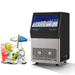 Load image into Gallery viewer, Commercial Ice Maker Machine, 100lbs/24H and 45pcs Stainless Steel Freestanding Ice Machine, Tap Water &amp; Top Loading Under Counter ice Maker,Self-Cleaning for Bar Office Restaurant
