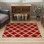 Load image into Gallery viewer, Ottomanson 3'3" x 5' Rugs for Living Room Trellis Area Rug for Bedroom - Non Slip Durable Large Floor Carpet for High Traffic Areas - Indoor Rug for Dining Room Kitchen Kids Playroom, Red