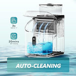 Load image into Gallery viewer, EUHOMY Ice Cube Maker Machine Countertop with External Water Tank, 34Lbs, 16Pcs Ready in 13 Mins, 2 Ways to Add Water, Auto-Cleaning, with Ice Scoop &amp; Basket, for Home/Kitchen/Office/Bar (Black)