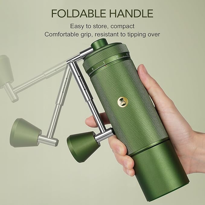 Timemore S3 Manual Coffee Grinder - External Adjustment with Stainless Steel Patented Burr | Hand Coffee Grinder Hign Presicion | Premium Timemore Grinder Chestnut S3, Green