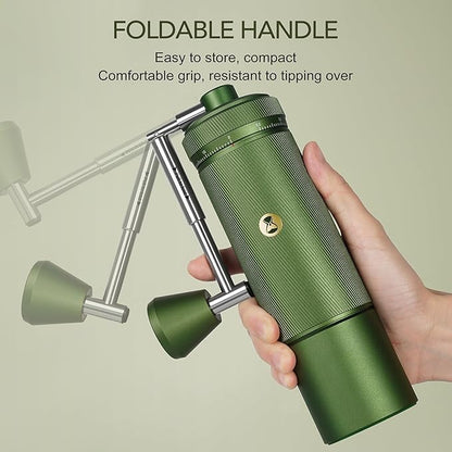 Timemore S3 Manual Coffee Grinder - External Adjustment with Stainless Steel Patented Burr | Hand Coffee Grinder Hign Presicion | Premium Timemore Grinder Chestnut S3, Green