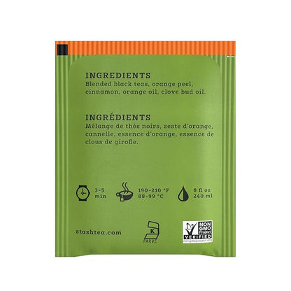 Stash Tea Orange Spice Black Tea, Box of 100 Tea Bags in Foil (Packaging May Vary)