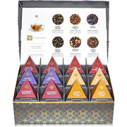 Teabloom Organic Black Forest Pyramid Tea Presentation Box, 12 Assorted Black Tea Blends, USDA Certified Organic Whole-Leaf Pyramid Tea Sachets
