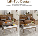 Load image into Gallery viewer, Shintenchi Coffee Table, Lift Top Coffee Table with Hidden Compartment, Rising Tabletop Dining Table, Lift Top Coffee Center Table for for Living Room, Office, Home (Ivory)