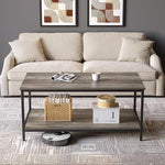 Load image into Gallery viewer, SAYGOER 2-Tier Coffee Table for Living Room Farmhouse Style Center Table with Storage Shelf Rectangle Wood Table for Large or Small Spaces Apartment Home Office, Easy Assembly Gray Wash