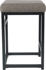 Load image into Gallery viewer, Homepop Home Decor | Modern 24-Inch Counter Stool | Backless Metal Frame Bar Stools Counter Height | Decorative Home Furniture, Brown, K7651.24-F1552