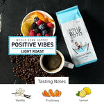 Load image into Gallery viewer, Stella Blue Whole Bean Coffee, Positive Vibes Blend, Light Roast Vanilla, Fruity Notes 100% Arabica Beans, Ethically Sourced from Central and South America, Smooth Balanced, 12oz Bag