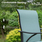 Load image into Gallery viewer, PHI VILLA 3 Piece Outdoor Bar Set, High Top Patio Bistro Table and Bar Chairs with Teal Textilene Fabric &amp; Rustproof Metal Frame for Backyard, Balcony, Garden &amp; Poolside