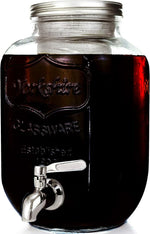 Load image into Gallery viewer, Willow &amp; Everett Cold Brew Coffee &amp; Iced-Tea Maker Pitcher, 1 Gal Glass Dispenser w/Metal Spigot &amp; Mesh Filter Iced Coffee &amp; Sun Tea Brewing System